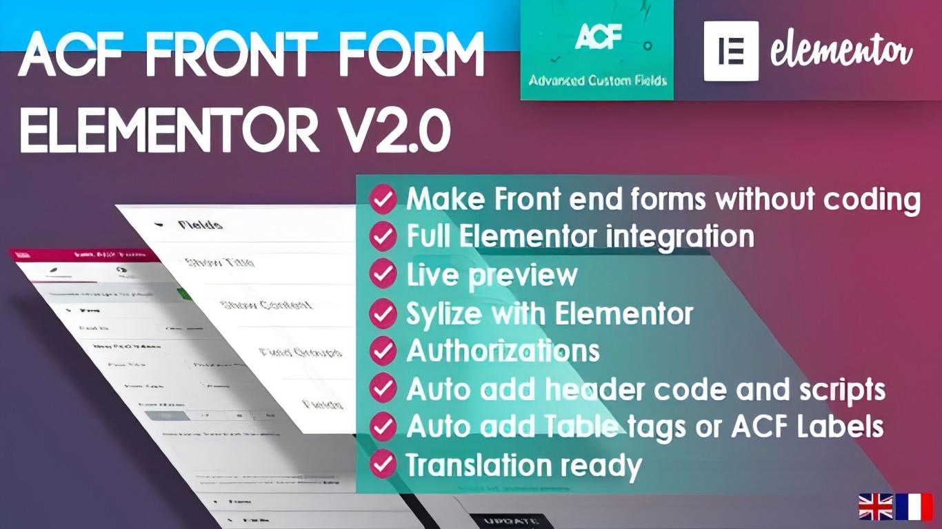 WP ACF Front Form for Elementor Page Builder 2.6.19插件