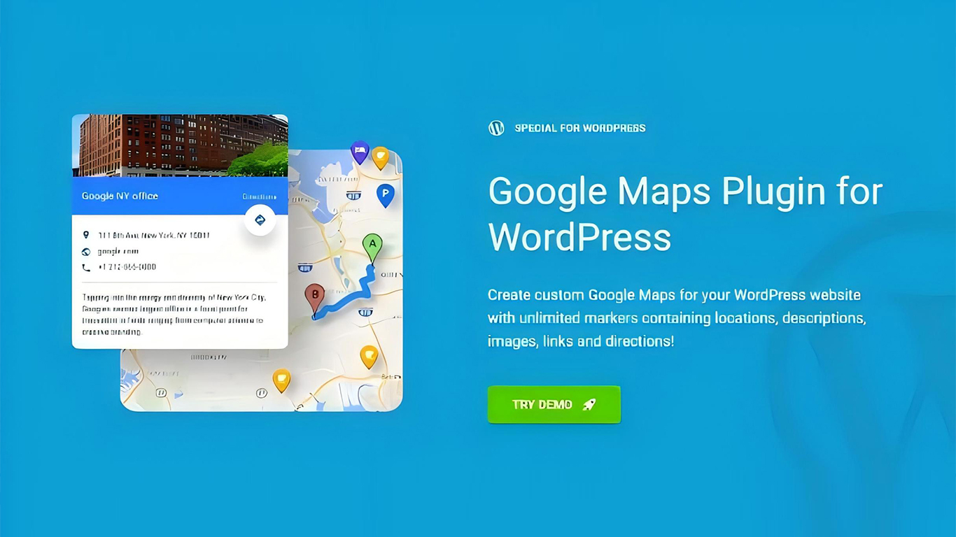 WP Advanced Google Maps Plugin for WordPress 5.4.9插件