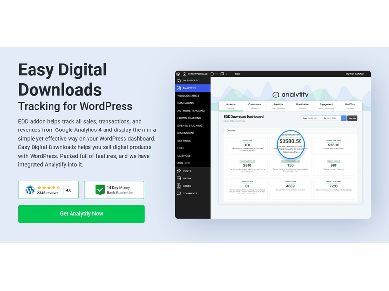 WP Easy Digital Downloads插件[数据分析]